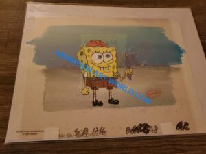 KEY MASTER KEYMASTER SpongeBob Production Cels with matching Background