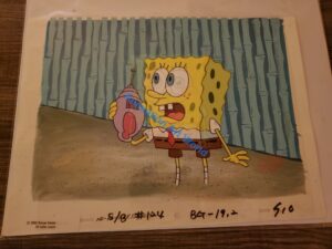 KEY MASTER KEYMASTER SpongeBob Production Cels with matching Background